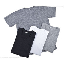 ENTRY SG ポケット付きVネックTシャツ リサイクルコットン GENOVA画像
