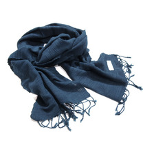 HATHA KRAMA/PLAIN ONE TONE INDIGO SCARF/indigo画像