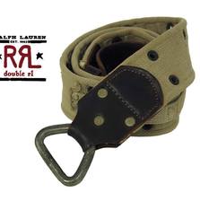RRL ヴィンテージ加工 キャンバス&times;レザー ベルト画像