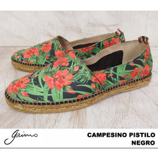gaimo CAMPESINO PISTILO ESPADRILLES NEGRO画像