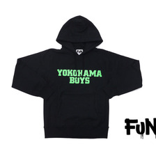 FUN YOKOHAMA BOYS PULLOVER PARKA BLACKxGREEN画像