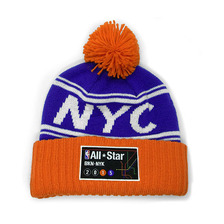 Mitchell & Ness SUBWAY MAP HIGH 5 CIRCLE BEANIE ROYALxORANGE LVMNNBA010画像