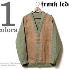 FRANK LEDER オレンジ/グリーン リネンカーディガン 0517068画像