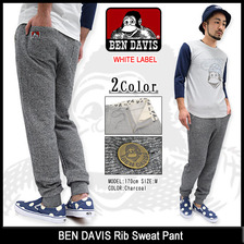 BEN DAVIS Rib Sweat Pant WHITE LABEL BDW-5529画像