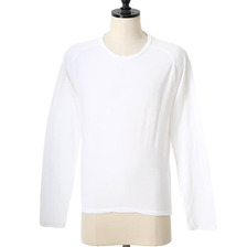CROSSLEY FROSS-LS COTTON CREW NECK ROLLED EDGE COLLAR RAGLAN REV SEAM TEE- 4CM8335画像