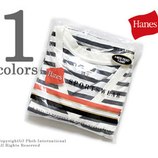 Hanes ボーダー VネックポケットTシャツ H3-F319-V画像