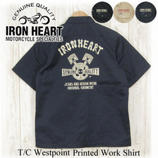 IRON HEART T/C WESTPOINT PRINTED WORK SHIRT IHSH-115画像