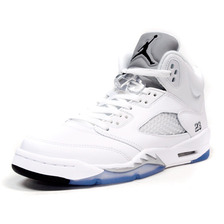 NIKE AIR JORDAN V RETRO (GS) "WHITE METALLIC" "MICHAEL JORDAN" "LIMITED EDITION for JORDAN BRAND" WHT/SLV 440888-130画像