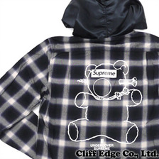 Supreme × UNDERCOVER Satin Hooded Flannel Shirt BLACK CHECK画像