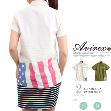 AVIREX LADY'S S/S AMERICA PATCH SHIRT 6255020画像