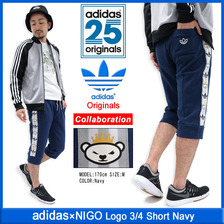 adidas &times; NIGO Logo 3/4 Short Navy S24528画像