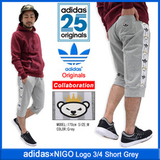 adidas × NIGO Logo 3/4 Short Grey S24527画像