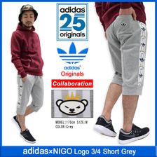 adidas &times; NIGO Logo 3/4 Short Grey S24527画像