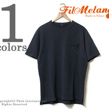 FilMelange RADFORD-INDIGO インディゴ染め極薄裏毛サマーポケット付き半袖スウェットシャツ画像