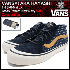 VANS &times; TAKA HAYASHI TH Sk8-Mid LX Cross Pattern New Navy VN-0VOQFCW画像