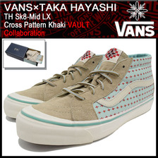 VANS &times; TAKA HAYASHI TH Sk8-Mid LX Cross Pattern Khaki VN-0VOQFCV画像