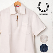 FRED PERRY &times; Nigel Cabourn HALF ZIP CELLULAR WEAVE SHIRT画像