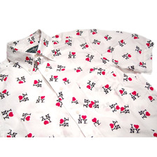 Gitman Brothers S/S REGULAR FIT B.D. I LOVE NY PRINT SHIRTS/white画像