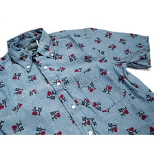 GITMAN VINTAGE S/S REGULAR FIT B.D. I LOVE NY PRINT SHIRTS/blue画像