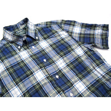 GITMAN VINTAGE S/S REGULAR FIT B.D. DRESS GORDON SHIRTS/navy x green画像