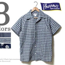 Pherrow's インディゴ半袖オープンカラーシャツ 15S-PIS1画像