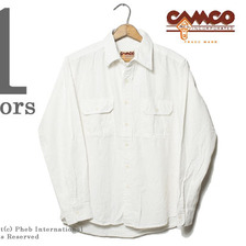CAMCO 長袖ホワイトシャンブレーシャツ画像
