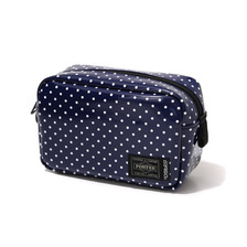 Gallery1950 &times; PORTER Navy Enamel Dot Box Pouch (M) NF-150805P画像