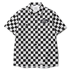 FUCT SSDD CHECKER FLAG S/S SHIRT (WHITE&times;BLACK) 4310画像