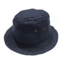 Hanna Hats LINEN PORKPIE HAT/navy画像