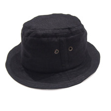 Hanna Hats LINEN PORKPIE HAT/black画像