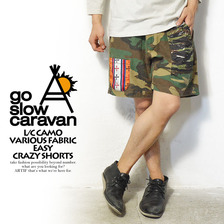 go slow caravan L/C CAMO VARIOUS FABRIC EASY CRAZY SHORTS 380286画像