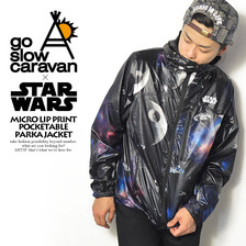 go slow caravan &times; STAR WARS MICRO LIP PRINT POCKEETABLE PARKA JACKET 315404画像