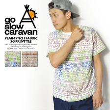 go slow caravan PLAIN STITCH FABRIC S/S PRINT TEE 321914画像