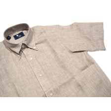 IKE BEHAR "JOHN" S/S MODIFIED FIT B.D. LINEN SHIRTS/oatmeal画像
