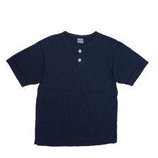 mayo SPRUCE インディゴ染め 半袖 ヘンリーネック Tシャツ画像