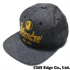 A BATHING APE CHAMPION SNAP BACK CAP BLACK画像