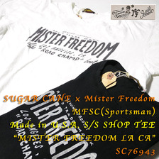 SUGAR CANE × Mister Freedom MFSC(Sportsman) Made in U.S.A. S/S SHOP TEE "MISTER FREEDOM LA CA" SC76943画像