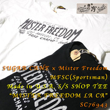 SUGAR CANE &times; Mister Freedom MFSC(Sportsman) Made in U.S.A. S/S SHOP TEE "MISTER FREEDOM LA CA" SC76943画像