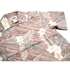 reyn spooner GOLD LABEL/RAYON HAWAIIAN SHIRTS/TAPA TROPICS/khaki画像