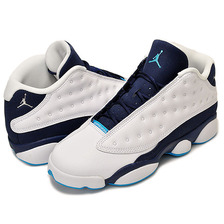 NIKE AIR JORDAN 13 RETRO LOW BG wht/mtllc slv-m.nvy-trqs 310811-107画像