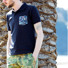 PROJECT SR'ES Drawing Another Fabric Pocket S/S Polo KNT01114画像