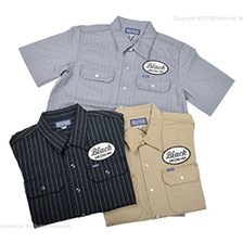 IRON HEART S/S ヘリンボンストライプワークシャツ IHSH-116画像