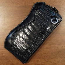 THE FLAT HEAD WBZ-102R 手縫いクロコダイルジップウォレット画像