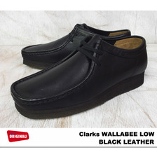 Clarks WALLABEE LOW BLACK LEATHER 26103756画像