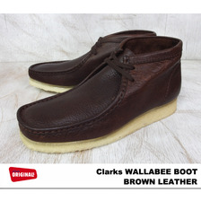 Clarks WALLABEE BOOT  BROWN LEATHER 26103668画像