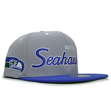 Mitchell & Ness SEATTLE SEAHAWKS TEAM SCRIPT SNAPBACK LVMNSSH027画像