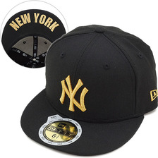 NEW ERA KIDS 59FIFTY ニューヨーク・ヤンキース ブラック/M.ゴールド 11136350画像