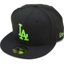 NEW ERA MLB カスタム 59FIFTY ロサンゼルス・ドジャース ブラック/ネオングリーン 11136342画像