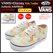 VANS &times; Disney Kids Toddler Authentic Ariel/White VN-01T0GYU画像