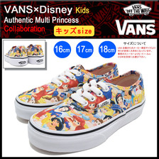 VANS × Disney Kids Authentic Multi Princess VN-018RGZ1画像